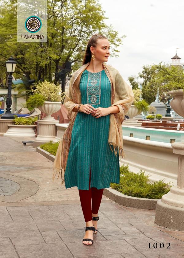 Aradhna Pearl 1 Fancy Wear Cotton Kurti With Dupatta Collection